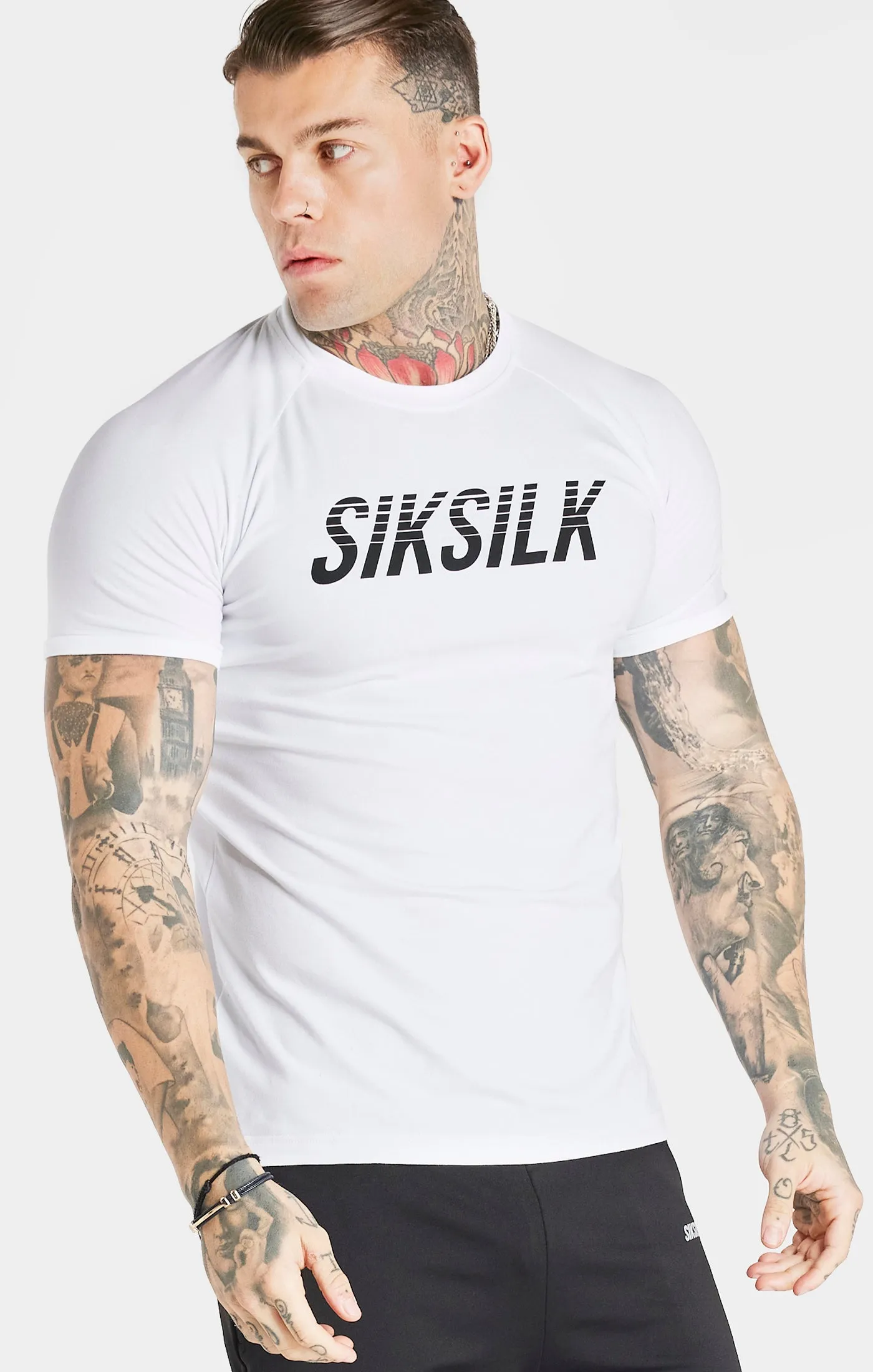 White Sports Short Sleeve T-Shirt sold by Siksilk