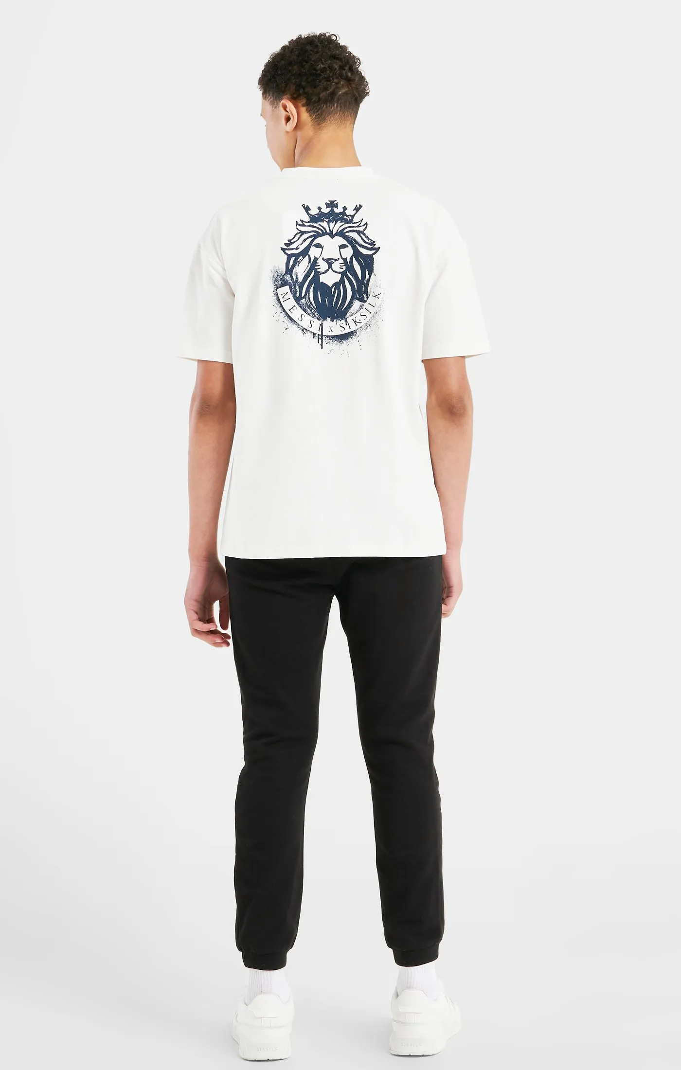 Boys Messi x SikSilk Ecru Lion Graphic Oversized T-Shirt sold by Siksilk product image thumbnail 4