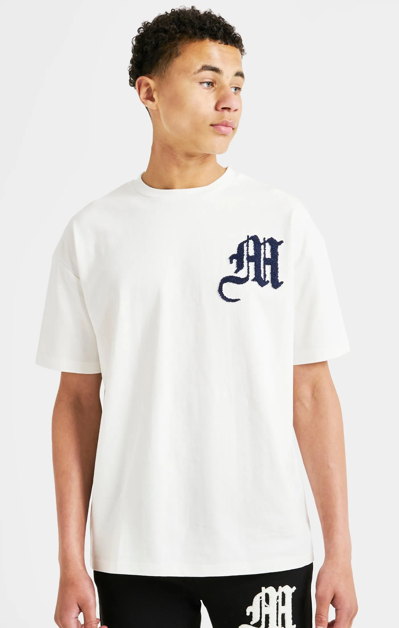 Boys Messi x SikSilk Ecru Lion Graphic Oversized T-Shirt sold by Siksilk