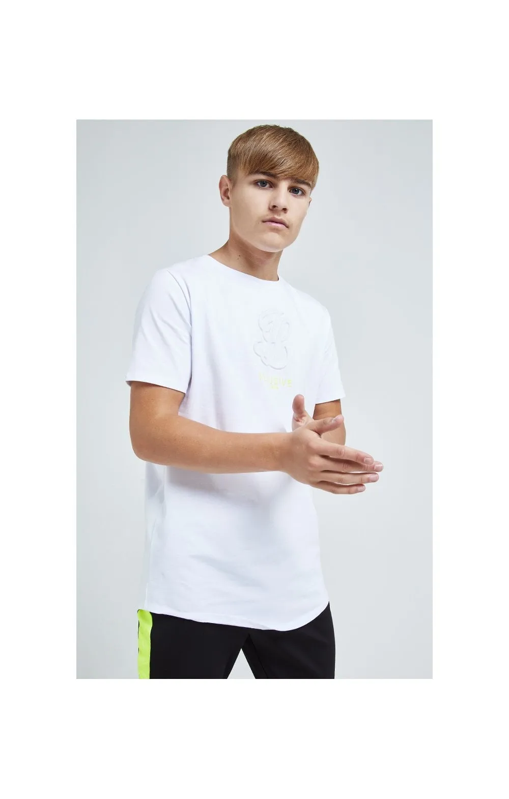 Illusive London Embossed Logo Tee - White sold by Siksilk