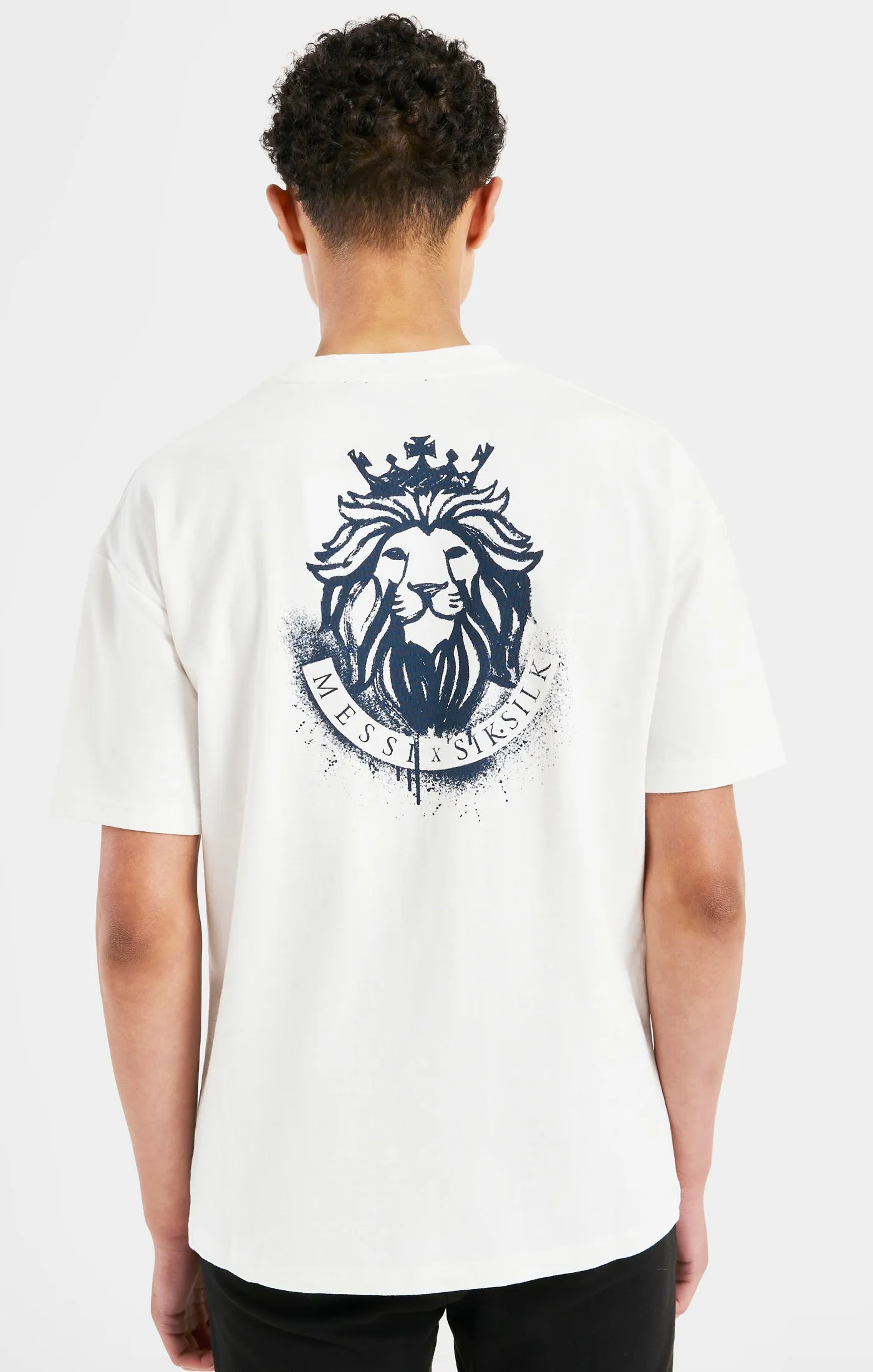 Boys Messi x SikSilk Ecru Lion Graphic Oversized T-Shirt sold by Siksilk product image thumbnail 5