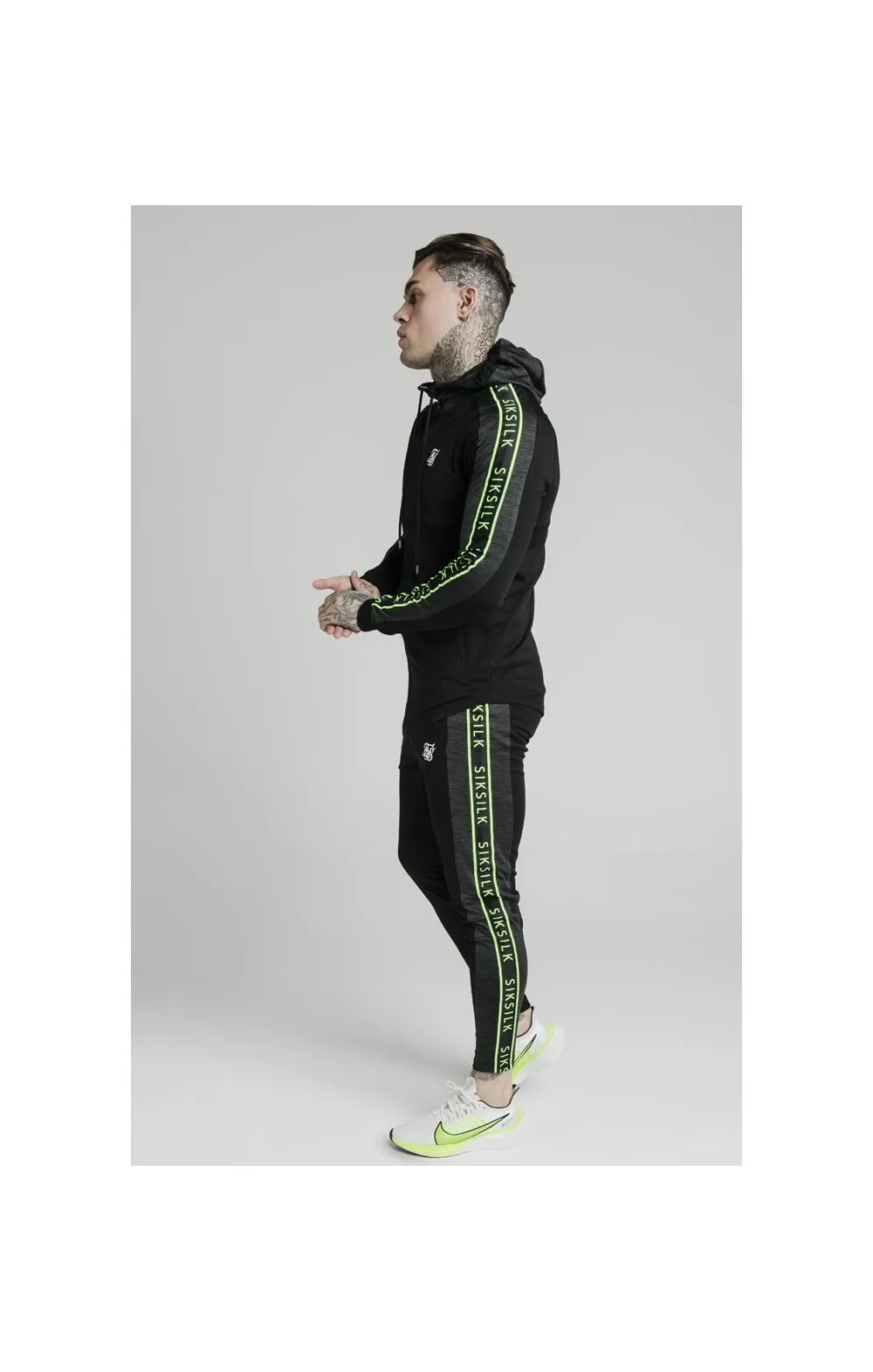 SikSilk Hyper Athlete Zip Through Hoodie - Black & Neon Fluro sold by Siksilk product image thumbnail 3