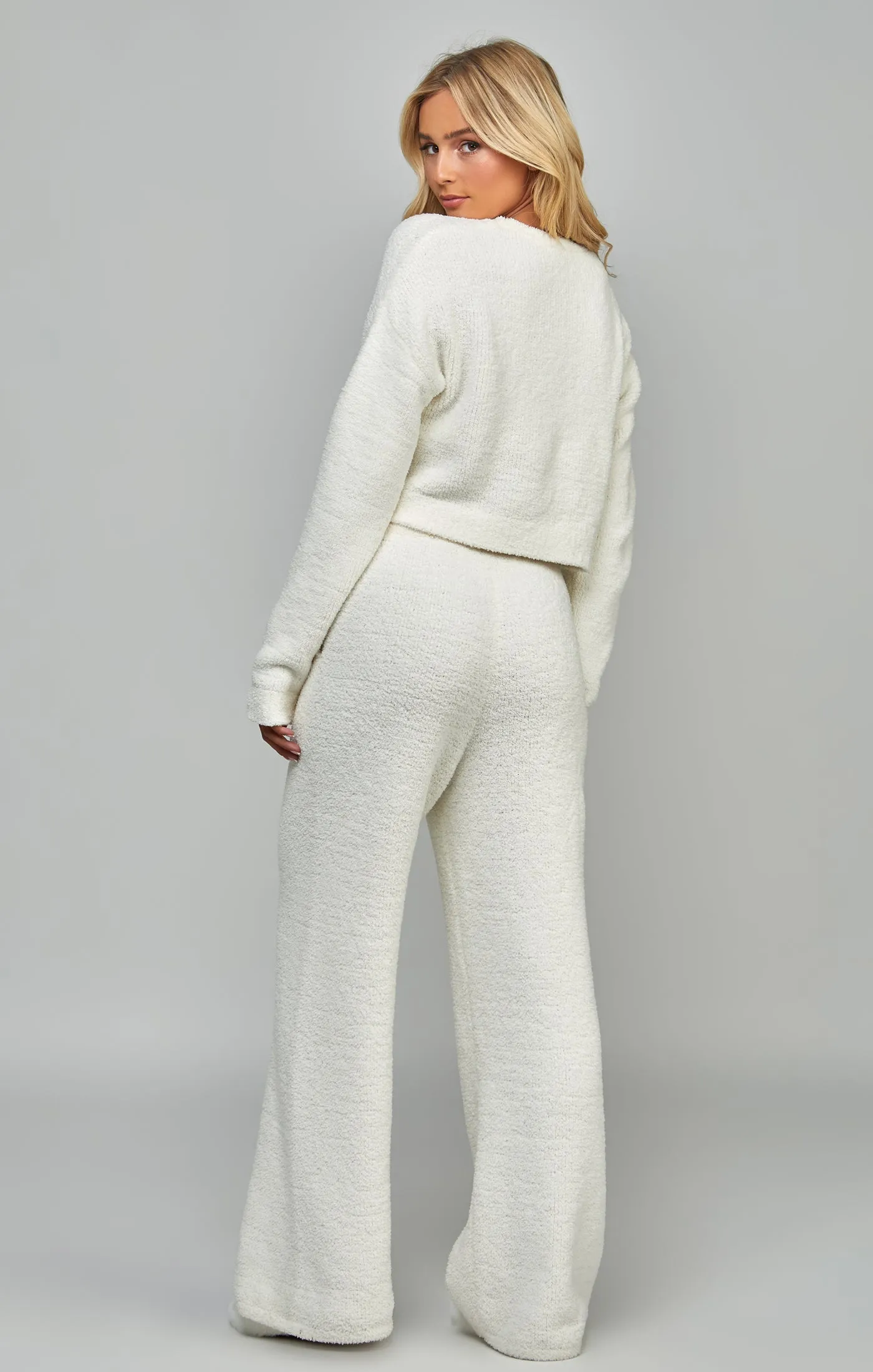 Ecru Cropped Lounge Sweat sold by Siksilk product image thumbnail 5