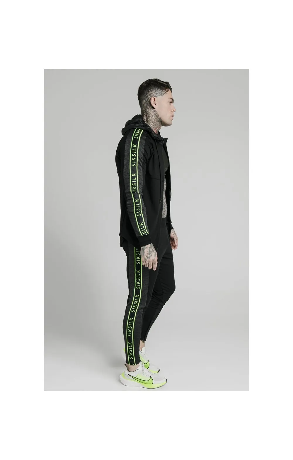 SikSilk Hyper Athlete Zip Through Hoodie - Black & Neon Fluro sold by Siksilk product image thumbnail 5