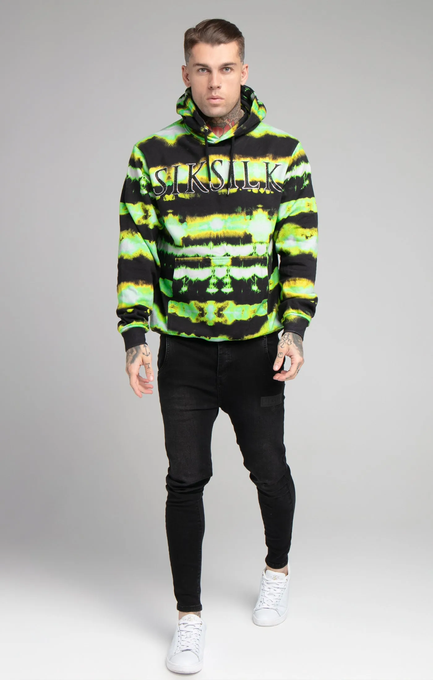 Black Tie Dye Rhinestone Hoodie sold by Siksilk product image thumbnail 3