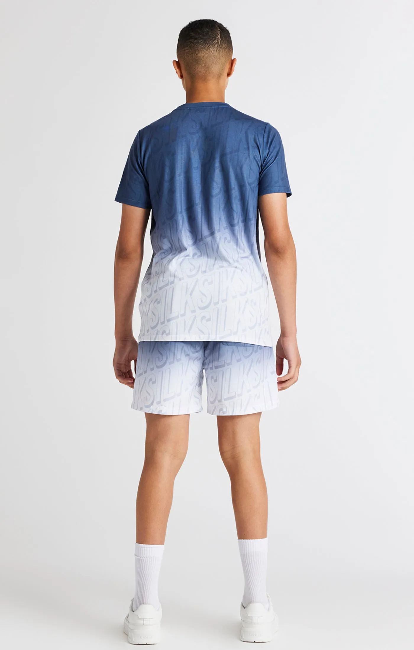 Boys Navy Branded Fade T-Shirt sold by Siksilk product image thumbnail 5