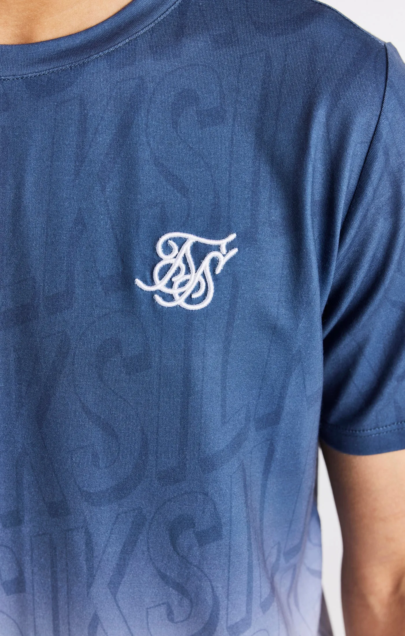 Boys Navy Branded Fade T-Shirt sold by Siksilk product image thumbnail 2