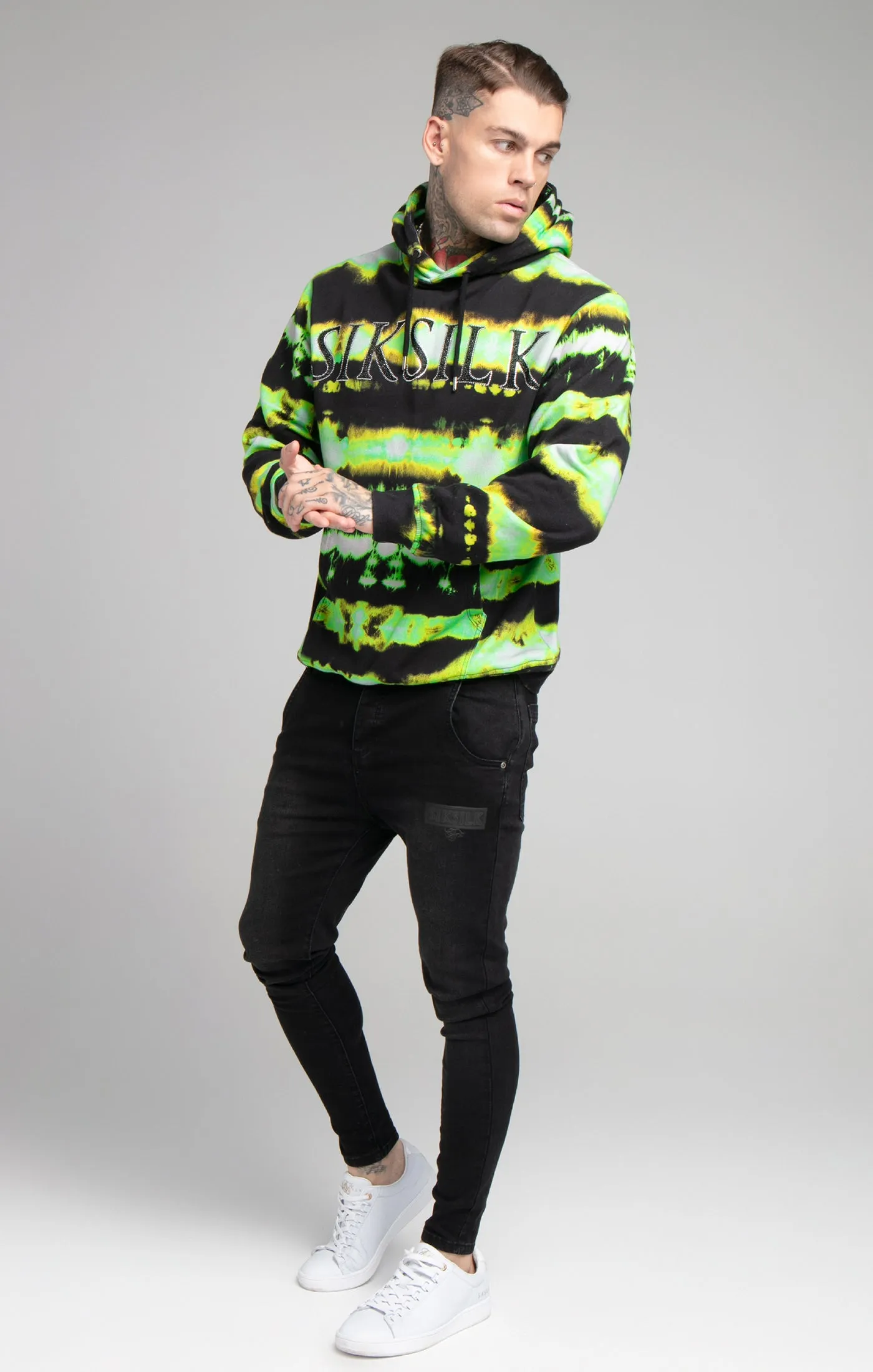 Black Tie Dye Rhinestone Hoodie sold by Siksilk product image thumbnail 4