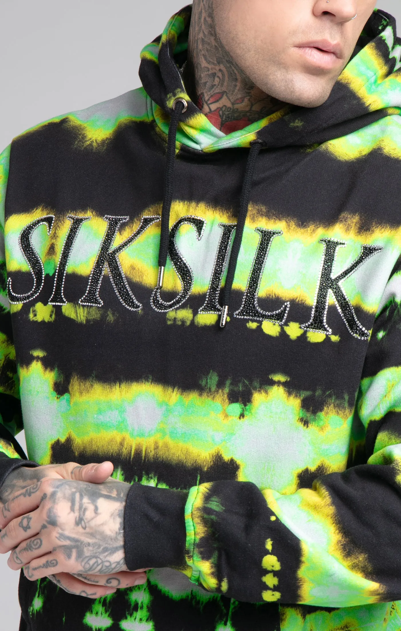 Black Tie Dye Rhinestone Hoodie sold by Siksilk product image thumbnail 2