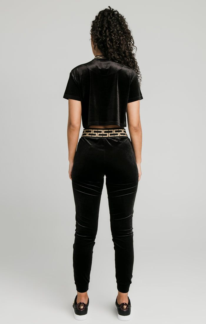 Black Velour Crop T-Shirt sold by Siksilk product image thumbnail 5