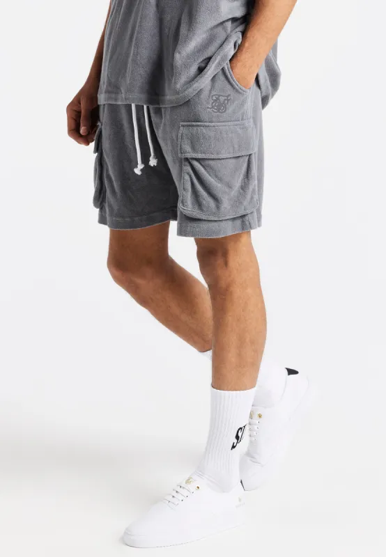 Grey Towelling Cargo Short sold by Siksilk