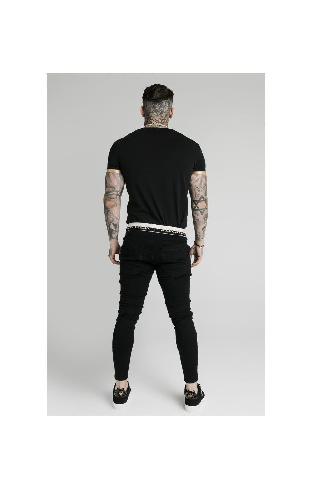 SikSilk S/S Inset Cuff Gym Tee – Black & Gold sold by Siksilk product image thumbnail 10