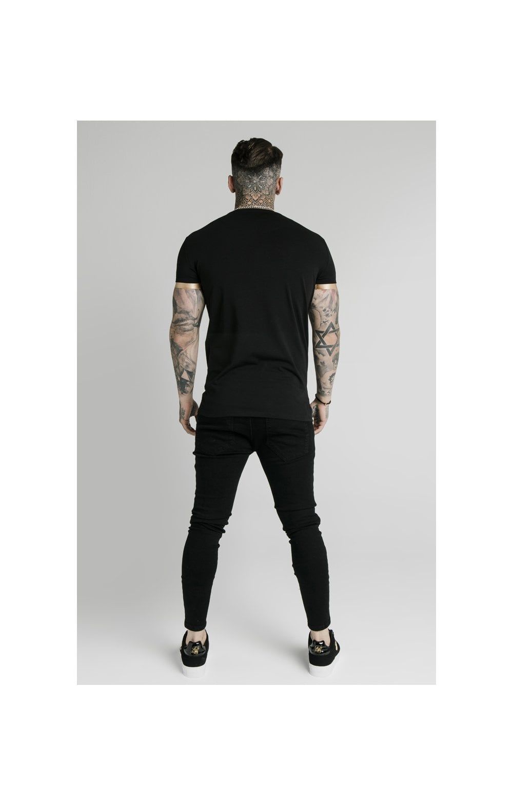 SikSilk S/S Inset Cuff Gym Tee – Black & Gold sold by Siksilk product image thumbnail 7