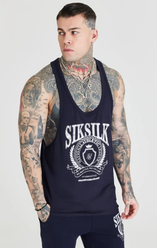 Navy Varsity Racer Vest sold by Siksilk