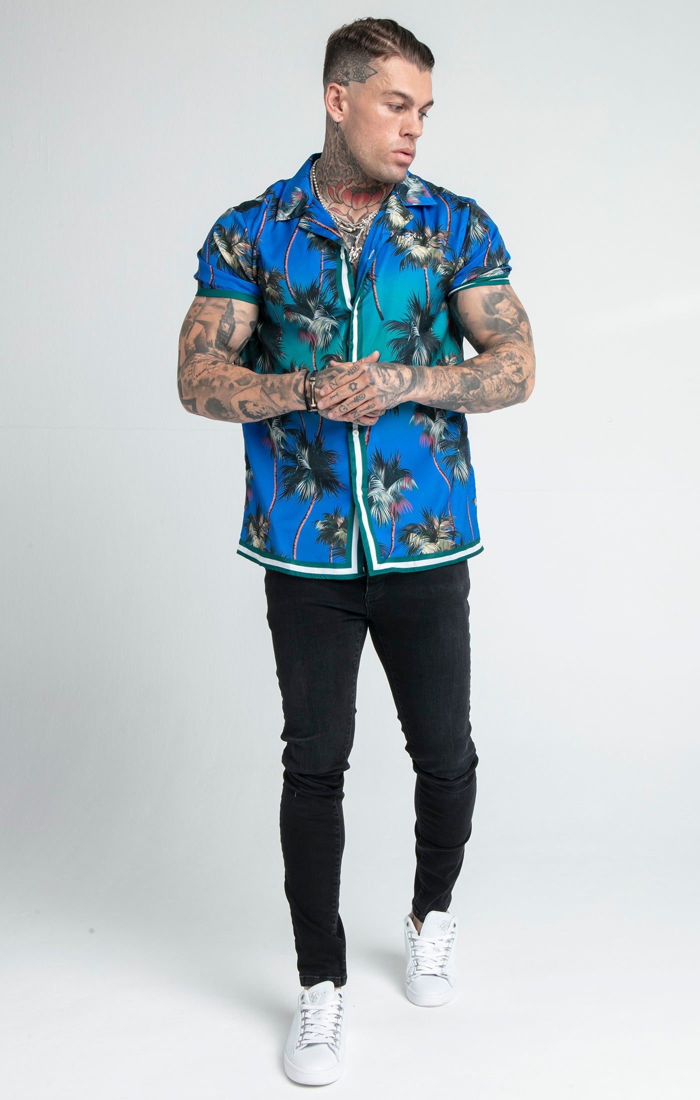 Blue Palm Resort Shirt sold by Siksilk product image thumbnail 3