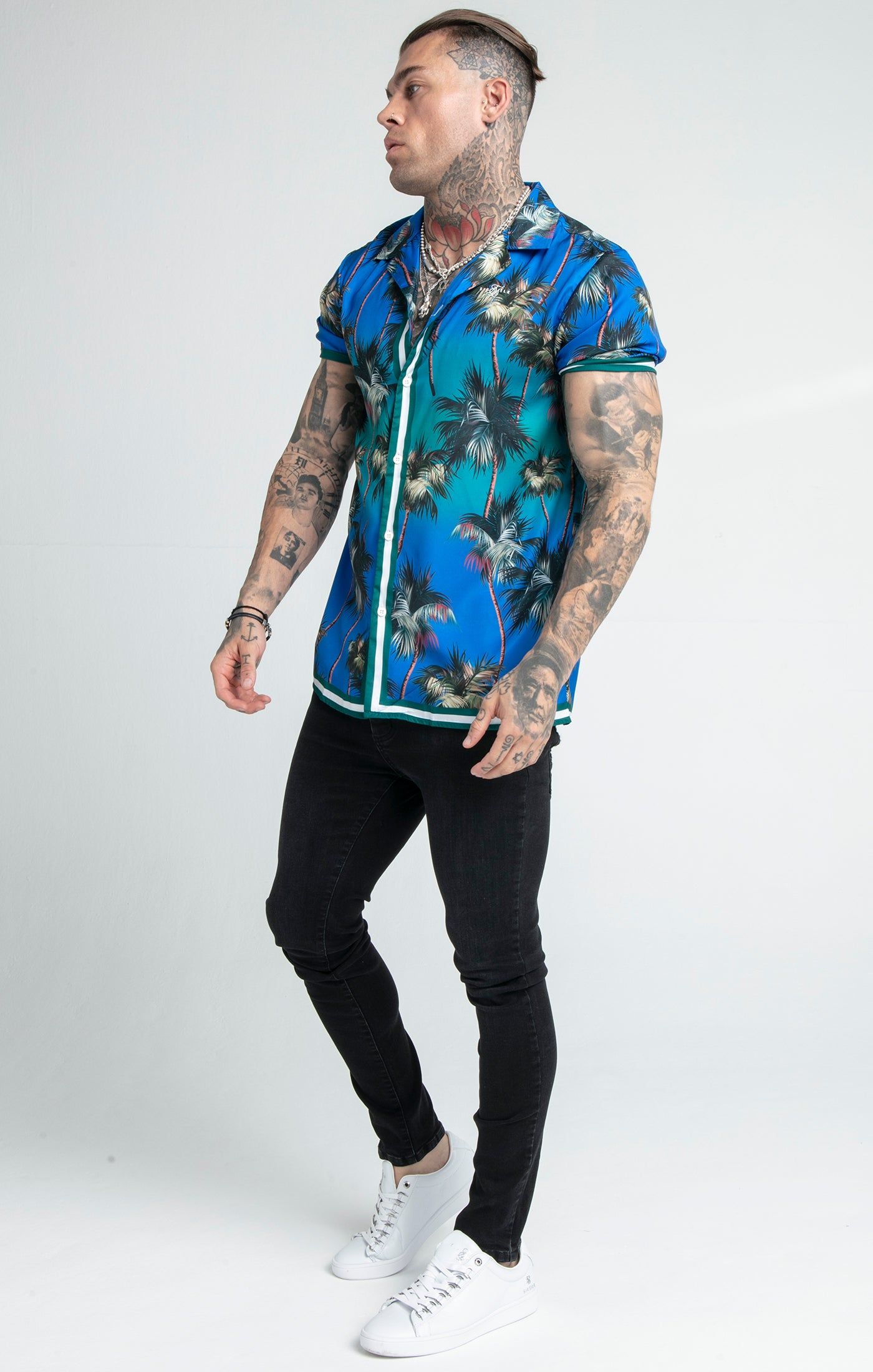 Blue Palm Resort Shirt sold by Siksilk product image thumbnail 4