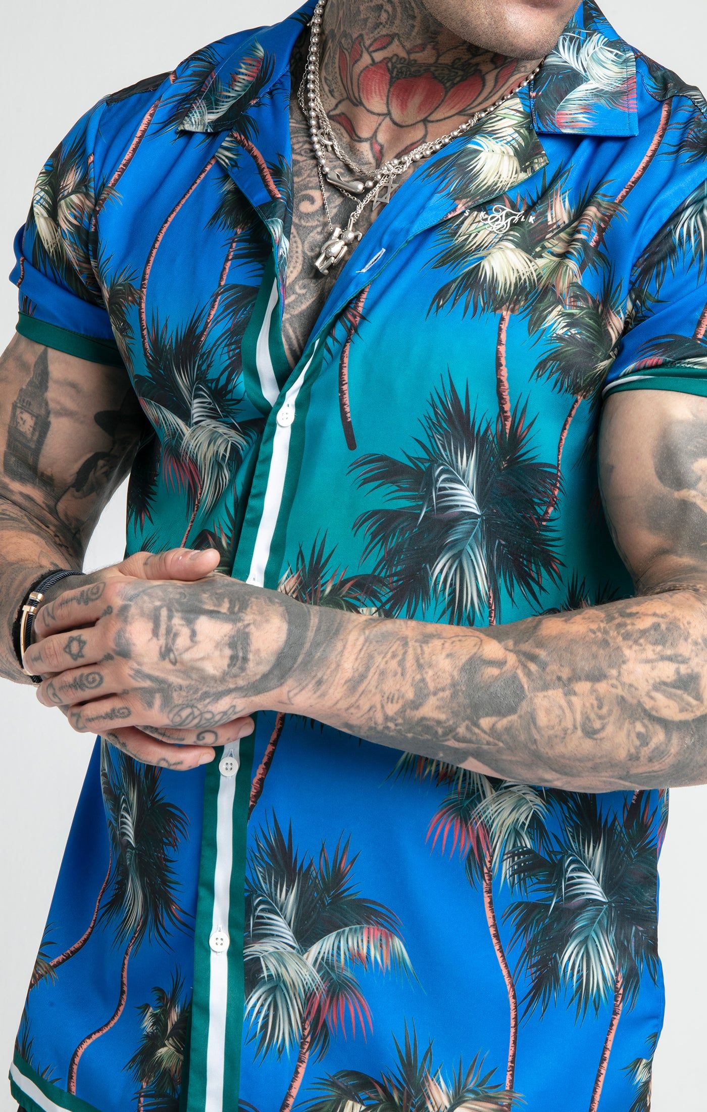 Blue Palm Resort Shirt sold by Siksilk product image thumbnail 2