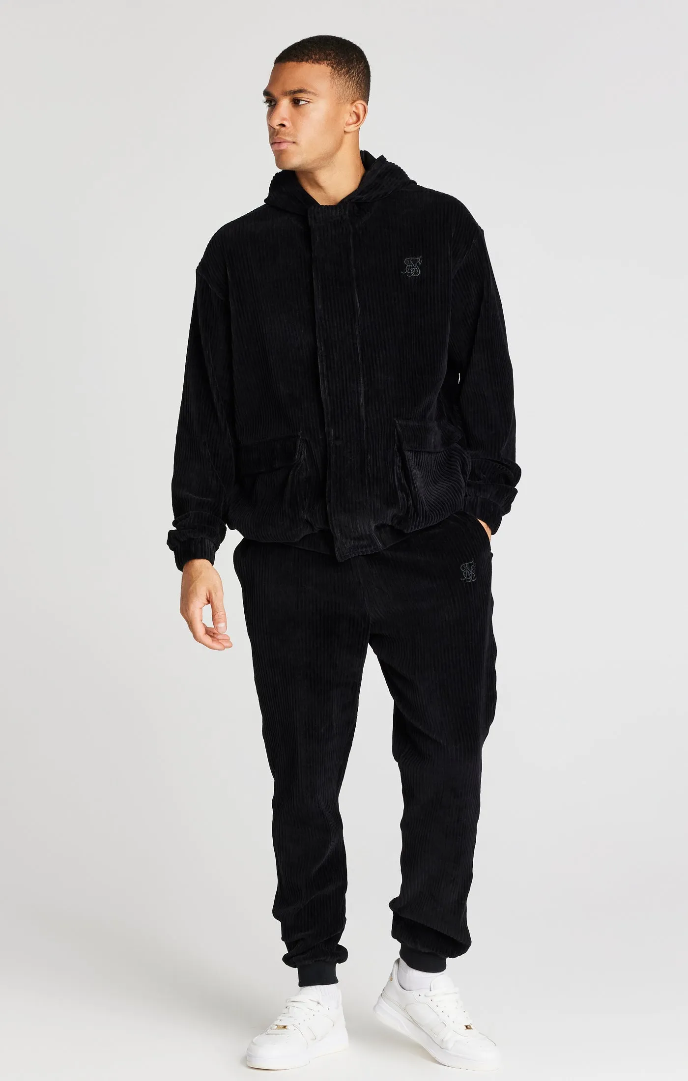 Black Corduroy Zip Thru Jacket sold by Siksilk product image thumbnail 3