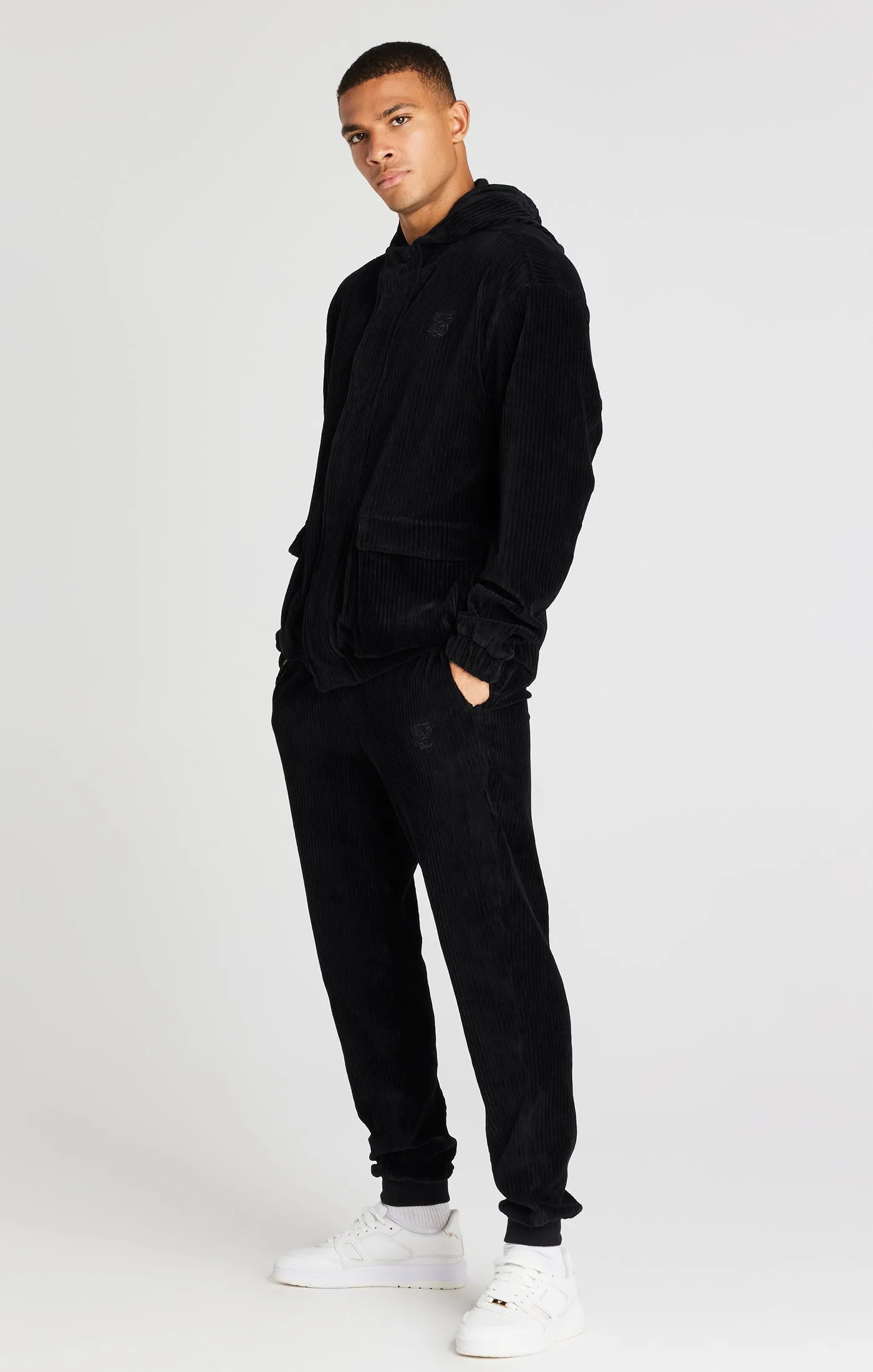 Black Corduroy Zip Thru Jacket sold by Siksilk product image thumbnail 4