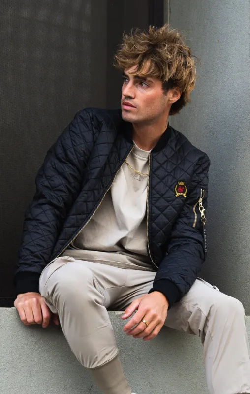 Black Quilted Jacket sold by Siksilk