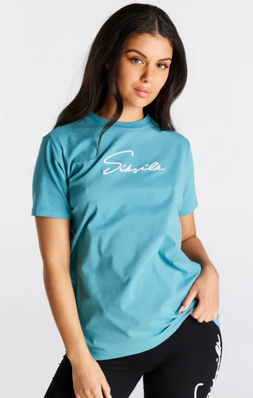 Teal Boyfriend T-Shirt sold by Siksilk