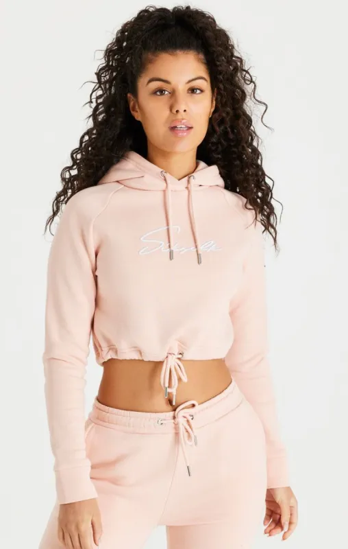 Pink Essential Cropped Hoodie sold by Siksilk