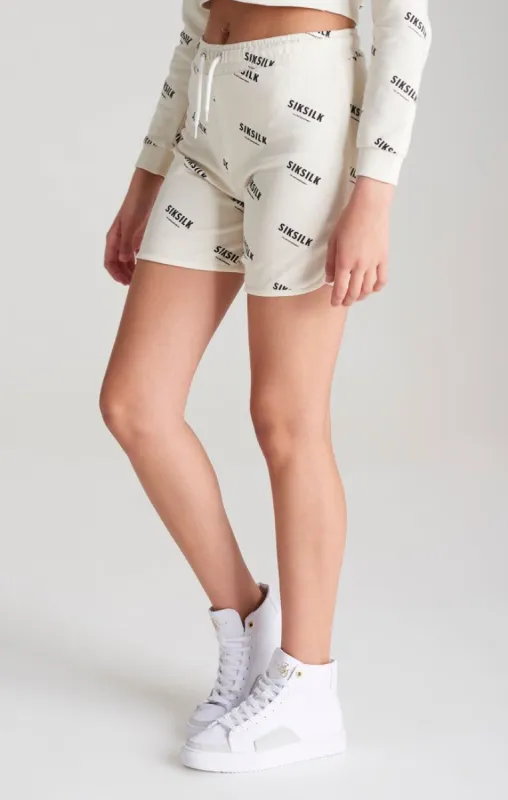 Girls Ecru Printed Runner Short sold by Siksilk