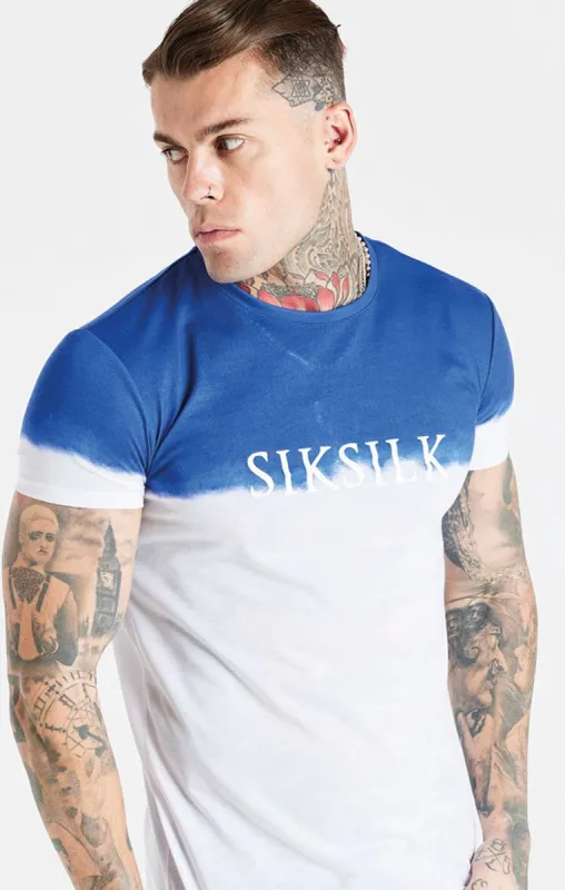 White Dip Dye Muscle Fit T-Shirt sold by Siksilk