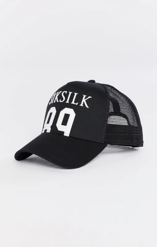 Black And White 89 Mesh Trucker Cap sold by Siksilk