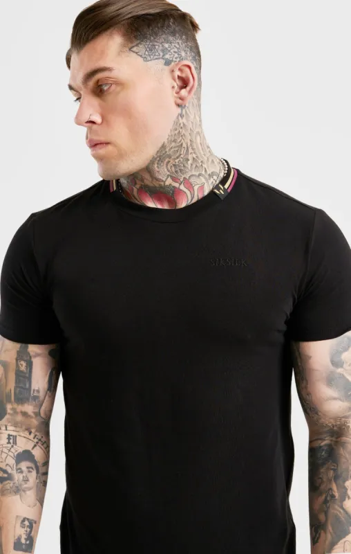 Messi x SikSilk Black Collar Muscle Fit T-Shirt sold by Siksilk