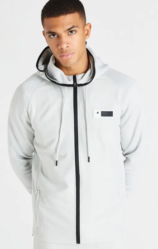 Grey Agility Ripstop Zip Through Hoodie sold by Siksilk
