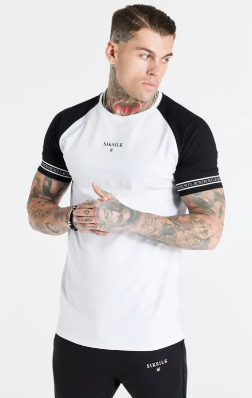 Black Raglan Muscle Fit T-Shirt sold by Siksilk
