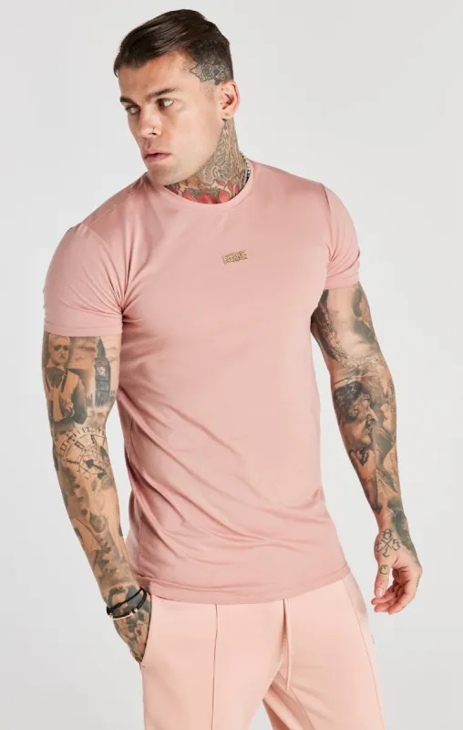 Pink Gold Badge Muscle Fit T-Shirt made by Siksilk