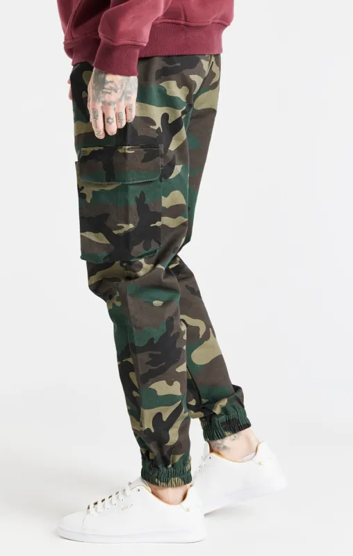 Green Camo Utility Cargo Jogger sold by Siksilk