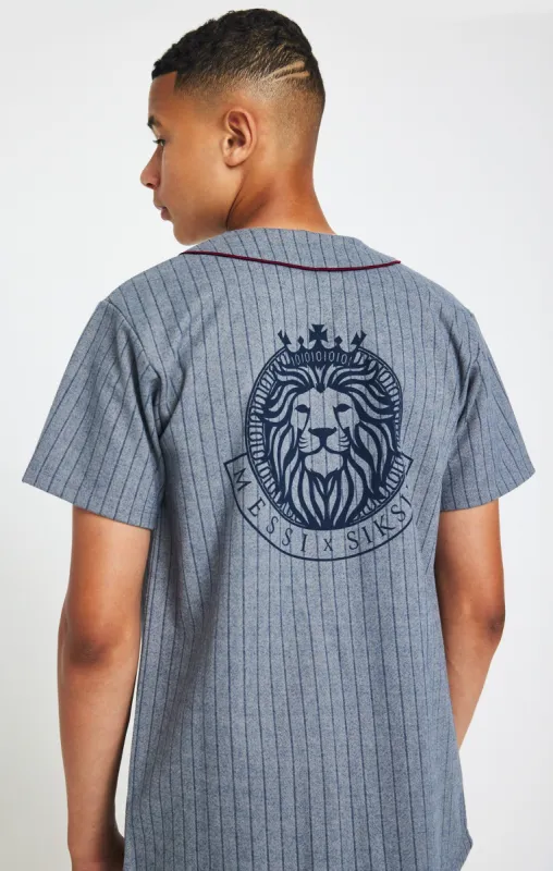 Boys Messi x SikSilk Grey Baseball Jersey sold by Siksilk
