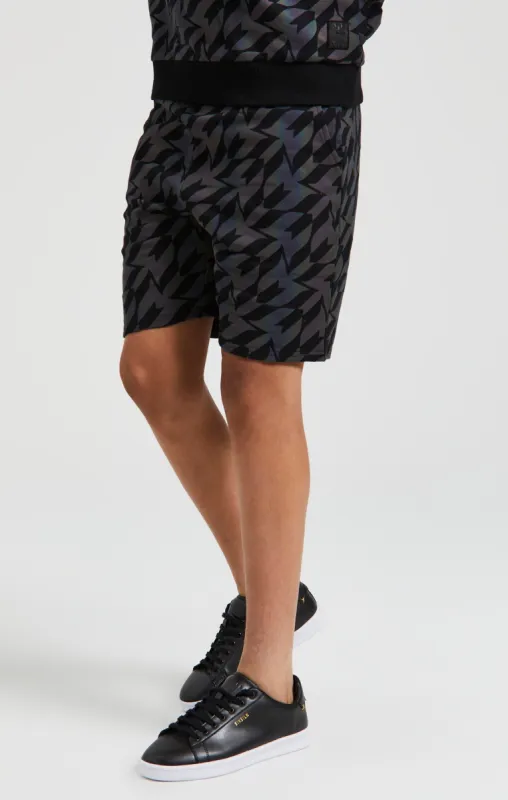 Boys Messi x SikSilk Black Iridescent Printed Short sold by Siksilk
