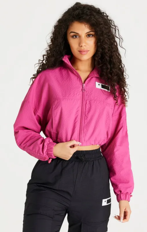 Pink Cropped Ruched Jacket sold by Siksilk