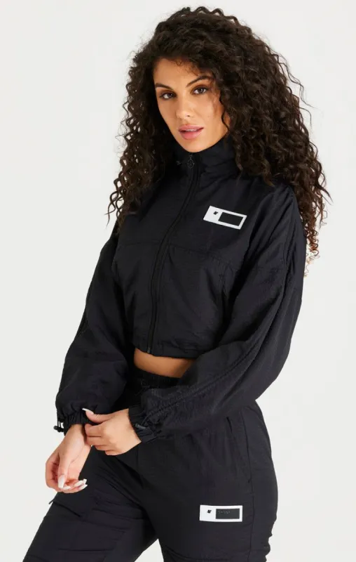Black Cropped Ruched Jacket sold by Siksilk