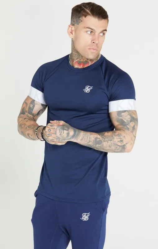 Navy Elastic Cuff T-Shirt sold by Siksilk