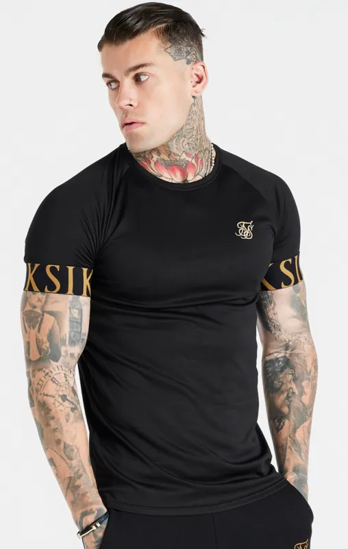 Black And Gold Elastic Cuff T-Shirt sold by Siksilk