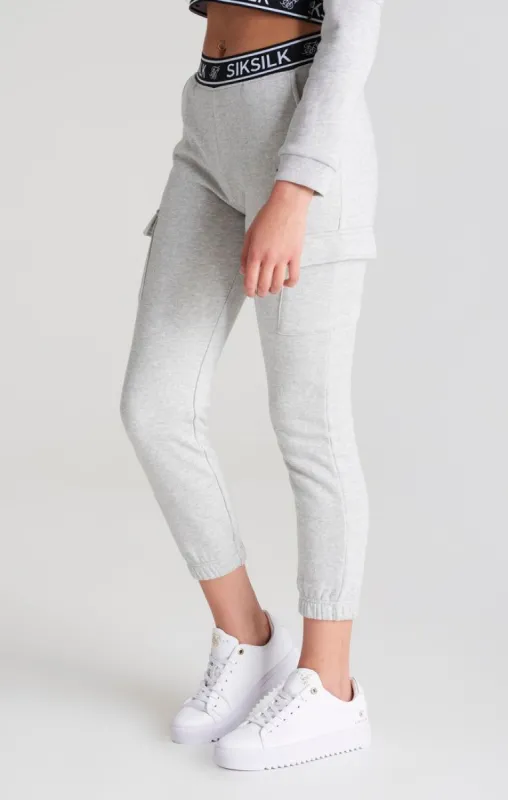 Girls Grey Marl Cargo Track Pant sold by Siksilk