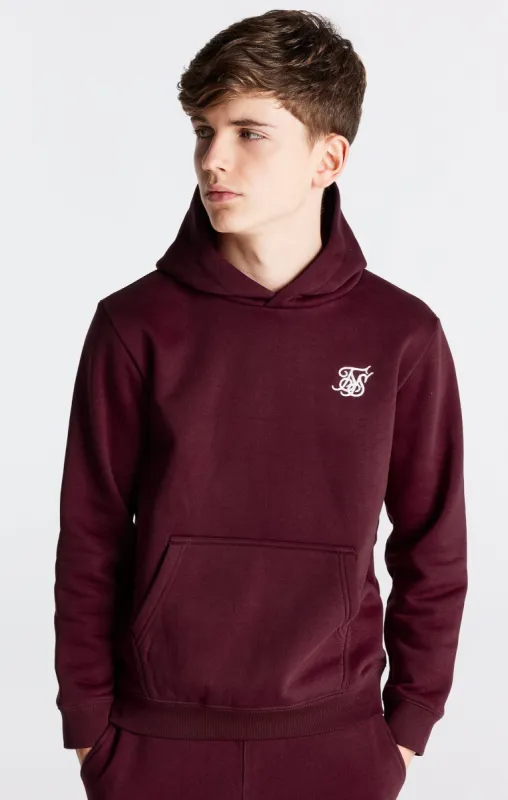 Boys Burgundy Essentials Overhead Hoodie sold by Siksilk
