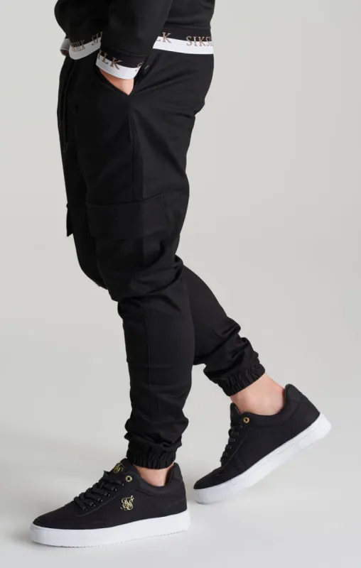 Boys Black Cargo Pant sold by Siksilk