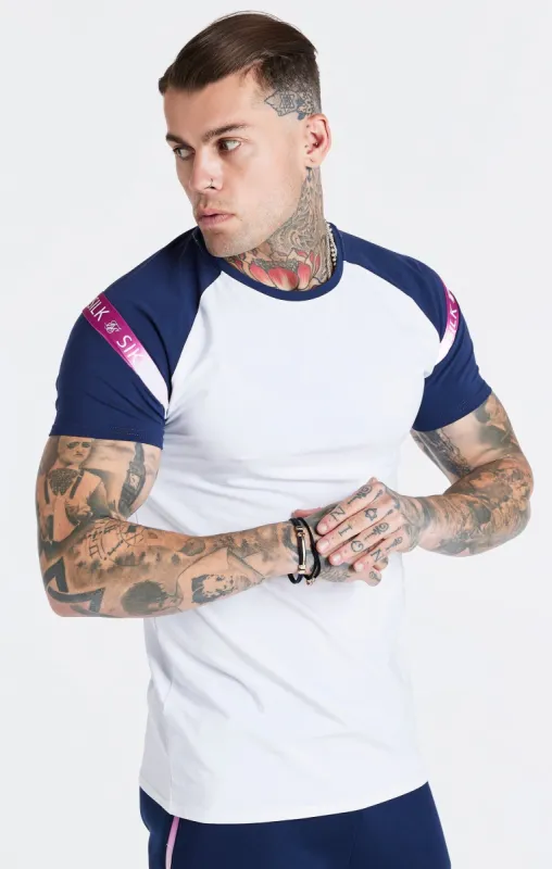 Navy Raglan Muscle Fit T-Shirt sold by Siksilk