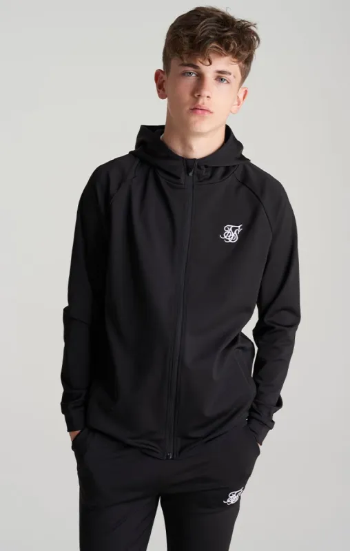 Boys Black Zip Thru Hoodie sold by Siksilk