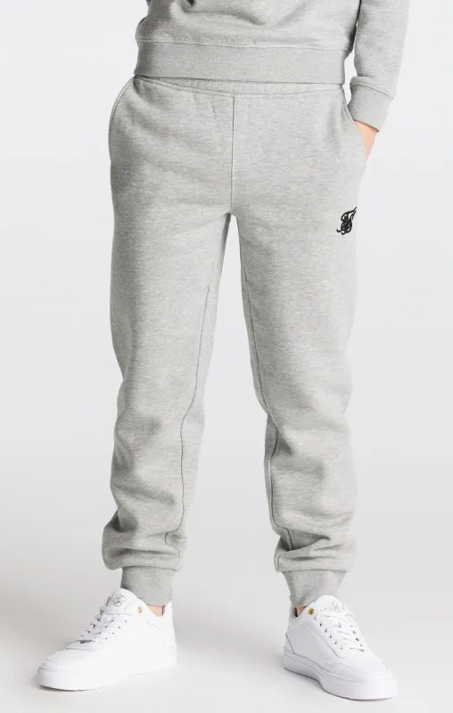 Boys Grey Marl Essentials Cuffed Jogger sold by Siksilk