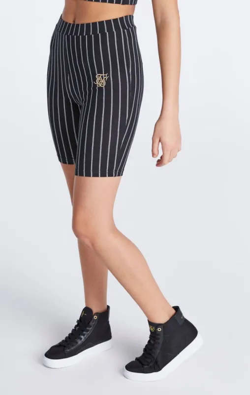 Girls Black Baseball Stripe Cycle Short sold by Siksilk