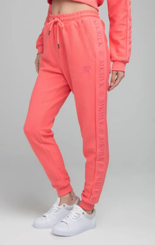 SikSilk Loopback Embroidered Joggers - Pink sold by Siksilk
