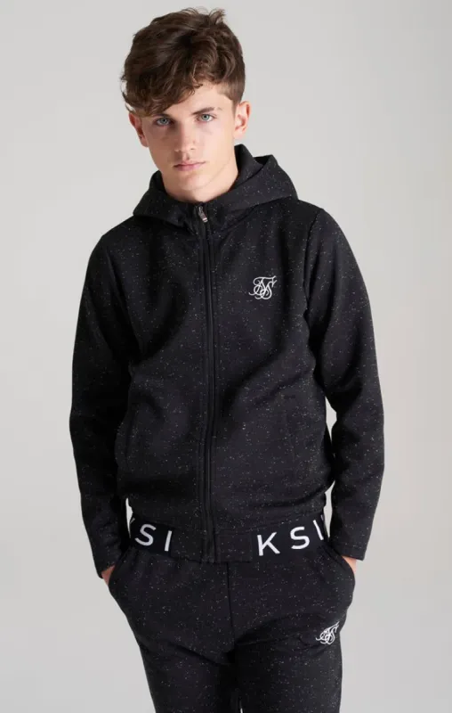 Boys Black Neps Zip Thru Hoodie sold by Siksilk