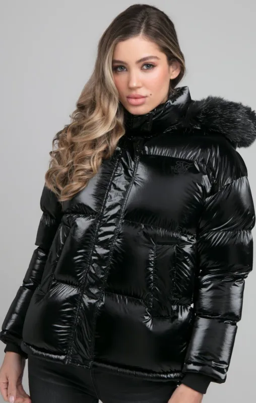 SikSilk Fur Padded Jacket - Black sold by Siksilk